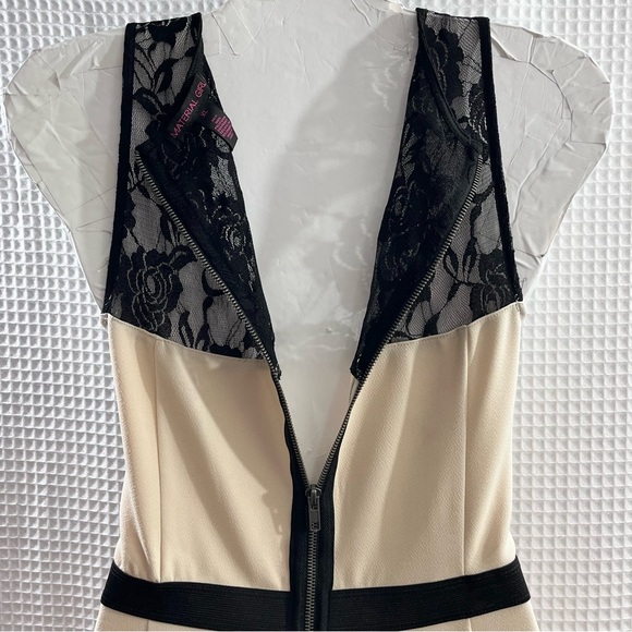 Material Girl ladies Cream and Black Mini Dress size XL - Picture 6 of 7